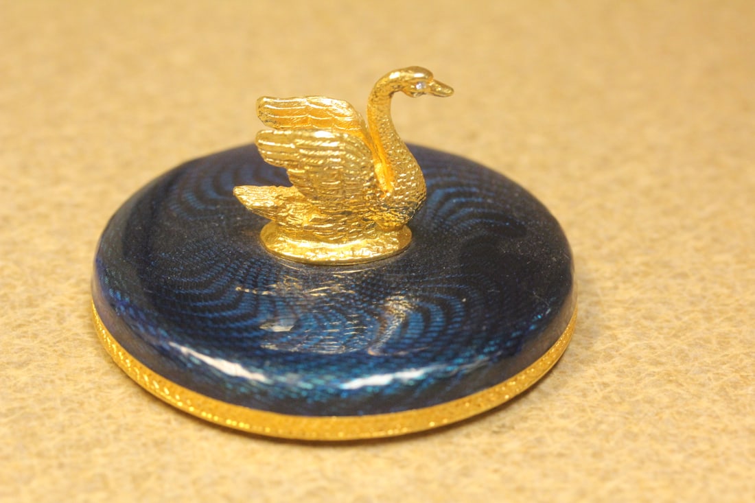 Very Rare Faberge Enamel Lid: beautifully done, amazing work - 2 1/2" in diameter
