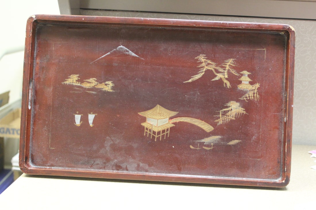 Japanese Lacquer Tray: with handles - 16 3/4" long b" wide