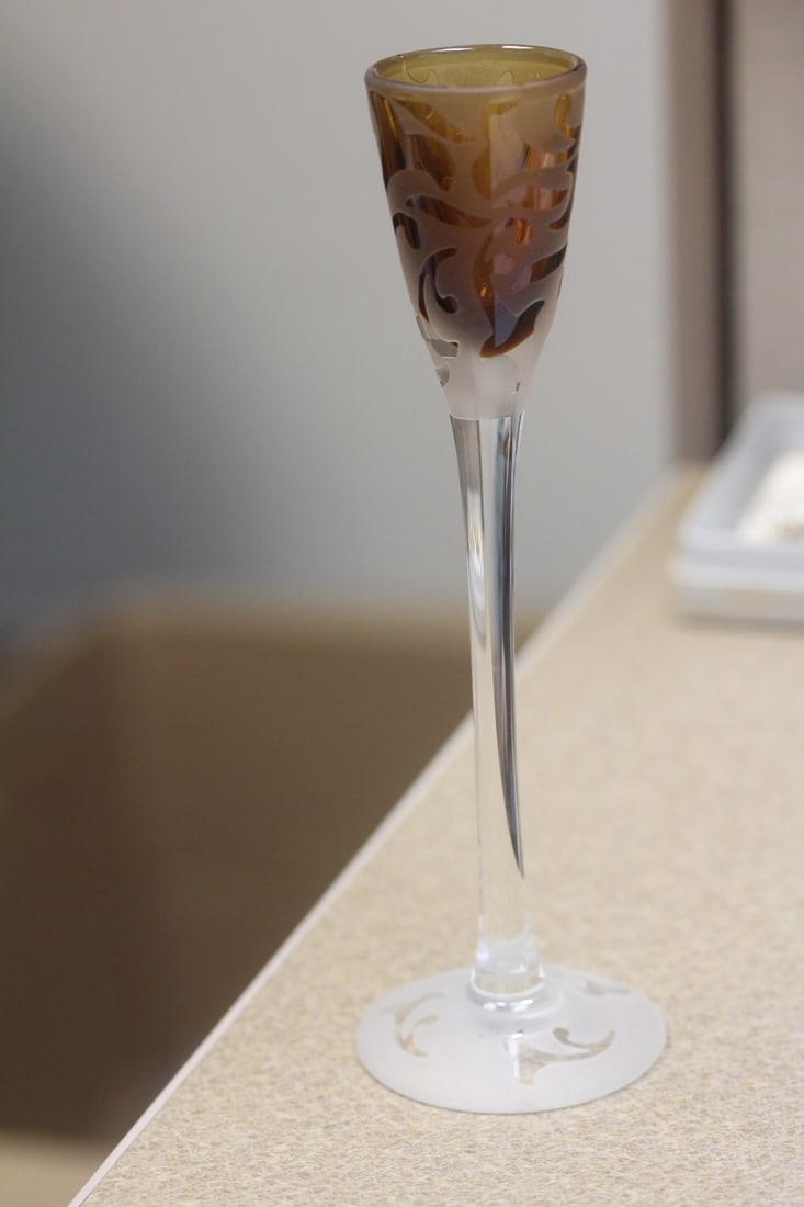 Unsigned Michael Weems Etched Goblet - 2