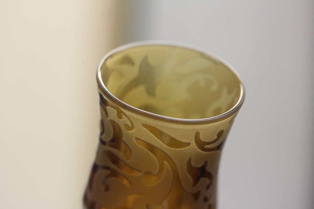 Unsigned Michael Weems Etched Goblet - 6