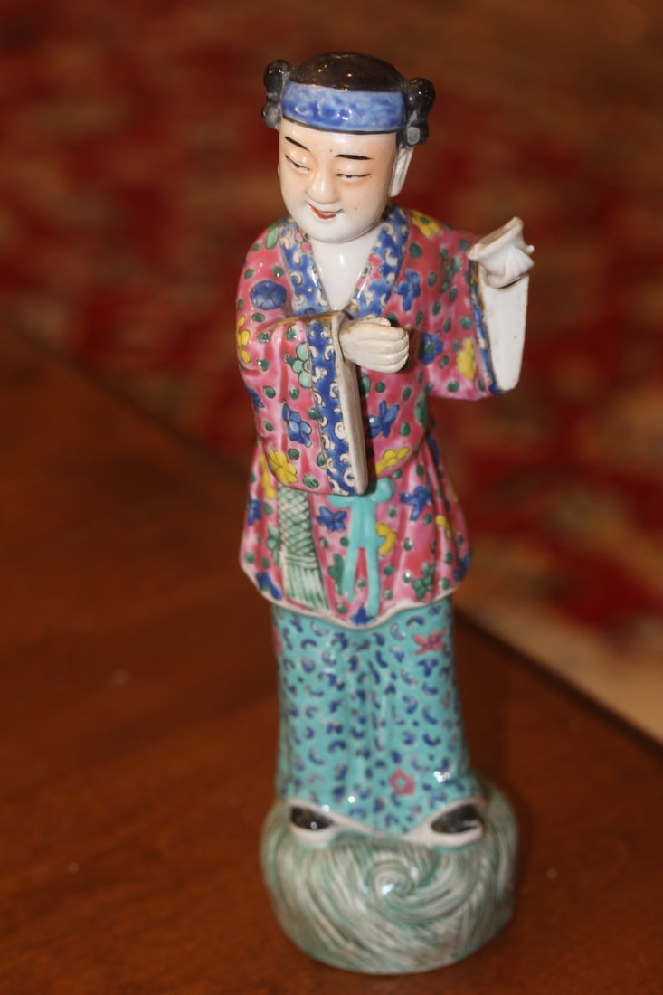 Antique Chinese Porcelain Man: Republic period - marked "China" - approximately 10" tall