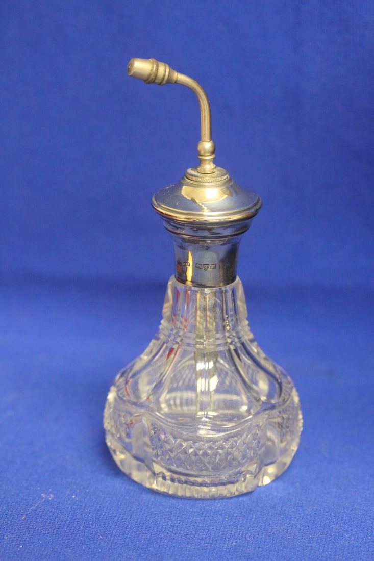 Sterling Top Atomizer Perfume Bottle: 6 inches tall