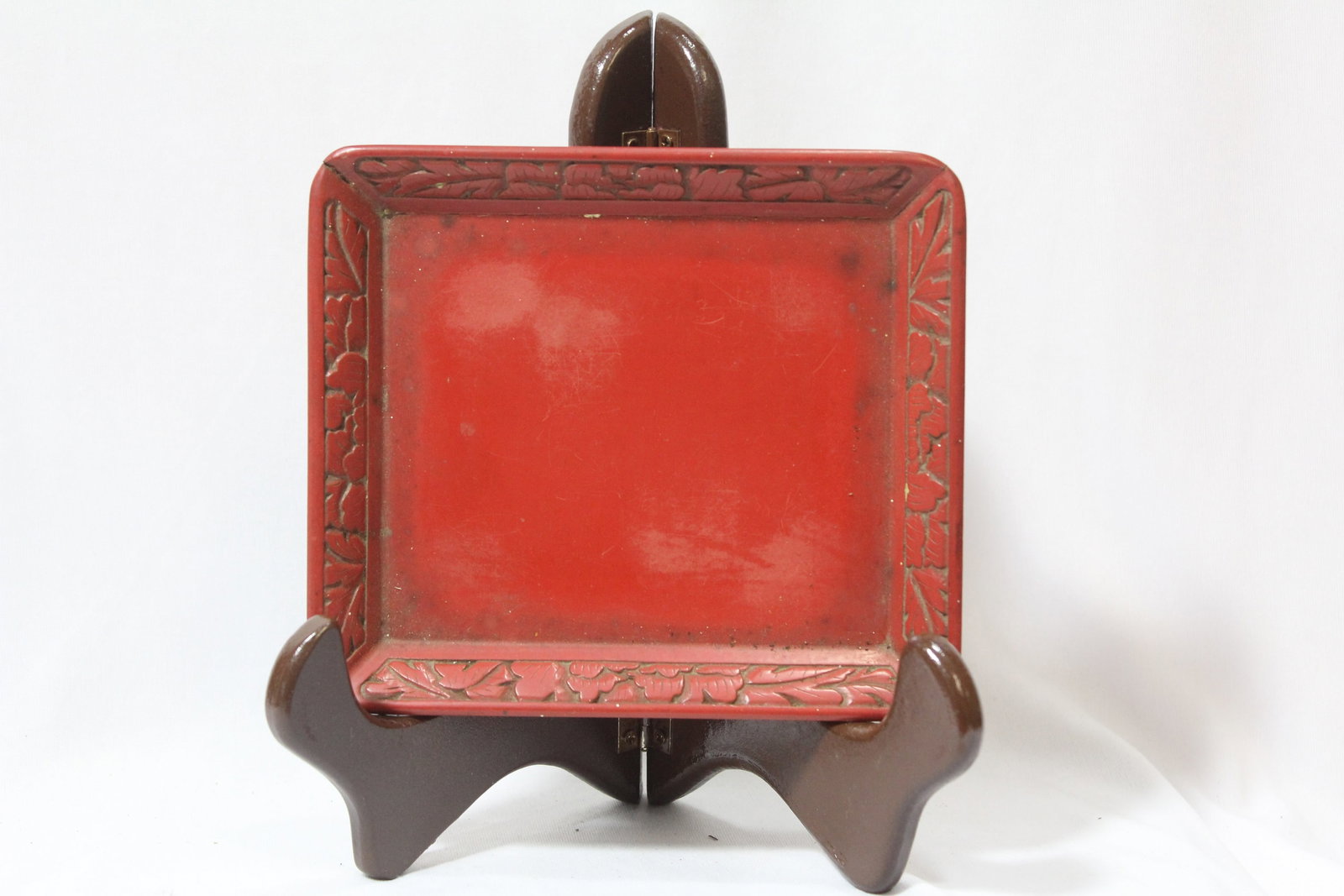 A Chinese Cinnabar Lacquer Tray: ?5 1/4" x 6 1/8"