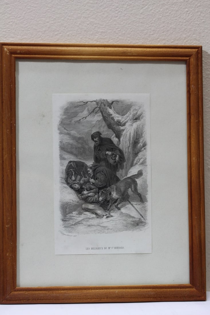 An Engraving or Print: overall= 12" x 9 5/8" - please note: not examned out of the frame