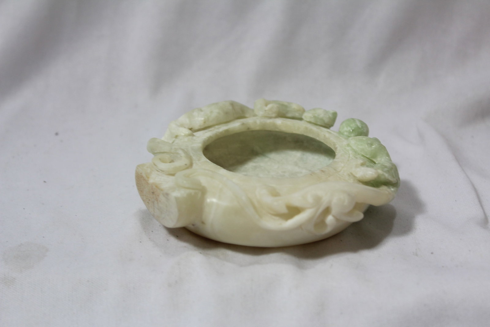A Jade Brush Washer: 3 3/4" across