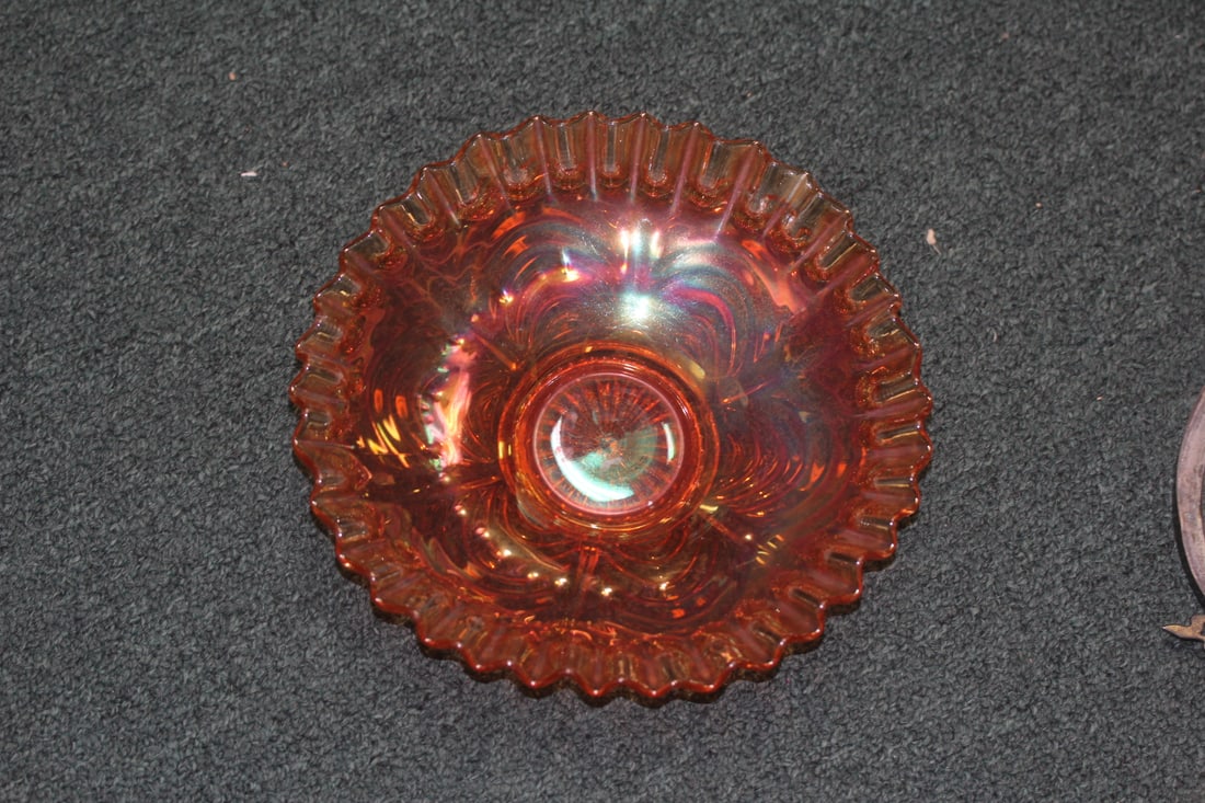 Carnival Glass Bowl: 9 inches wide