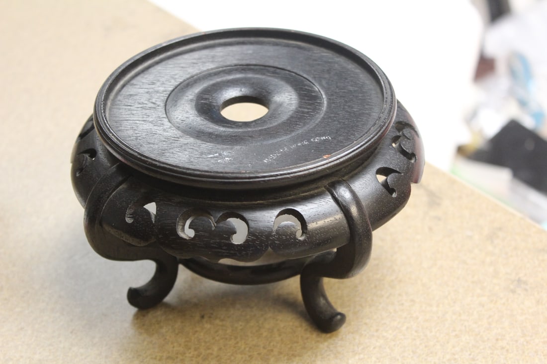 Vintage Footed Wood Stand (1 of 5)