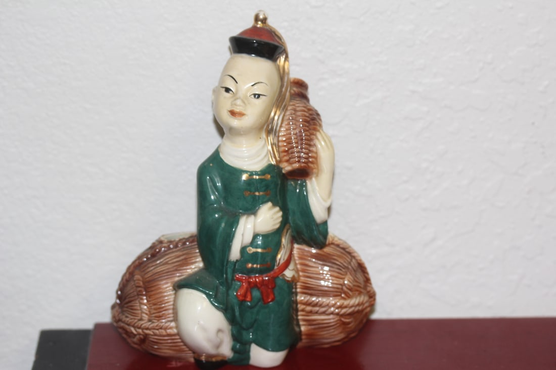 Vintage Ceramic Planter or Pocket: signed on the bottom - 7 1/4" tall