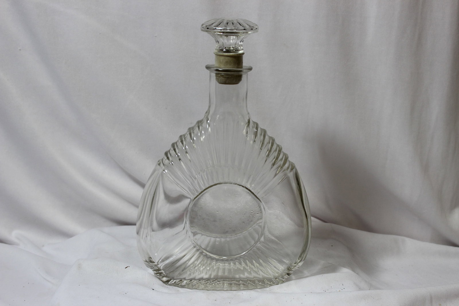 A signed Glass Decanter: 10 1/4" tall