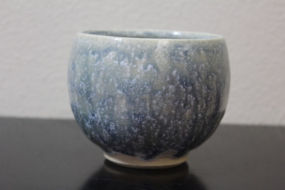 A Signed Pottery Bowl: 3 1/2" tall