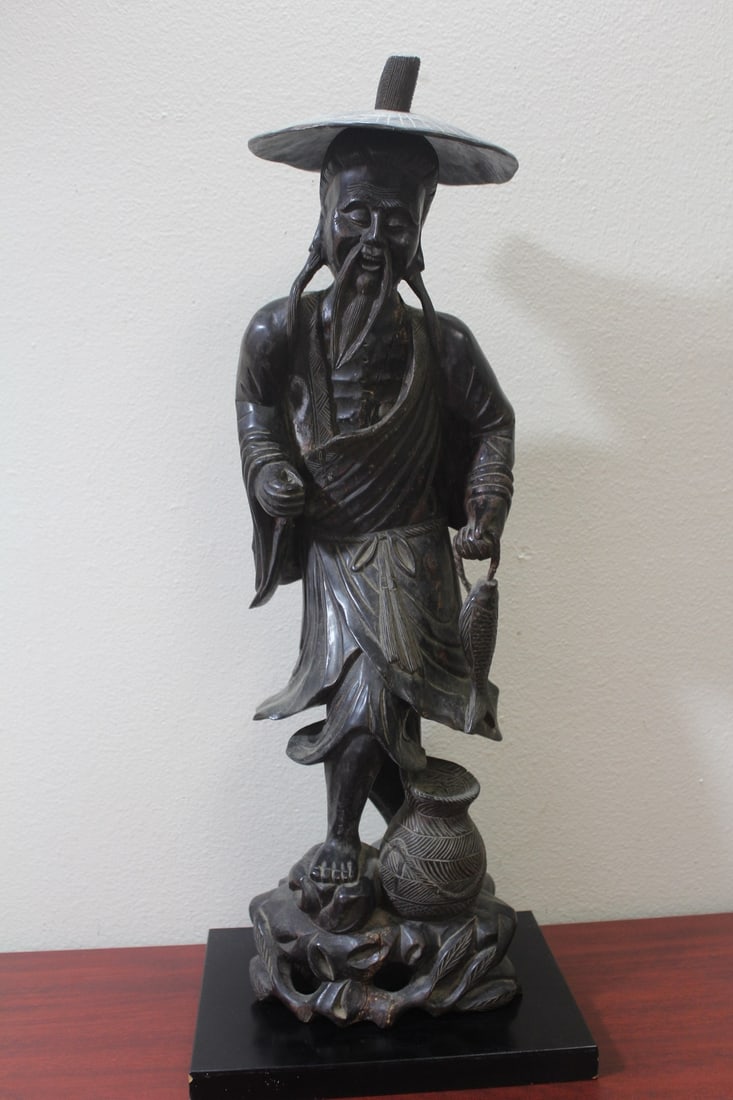 A Vintage Chinese Wood Fisherman (1 of 18)