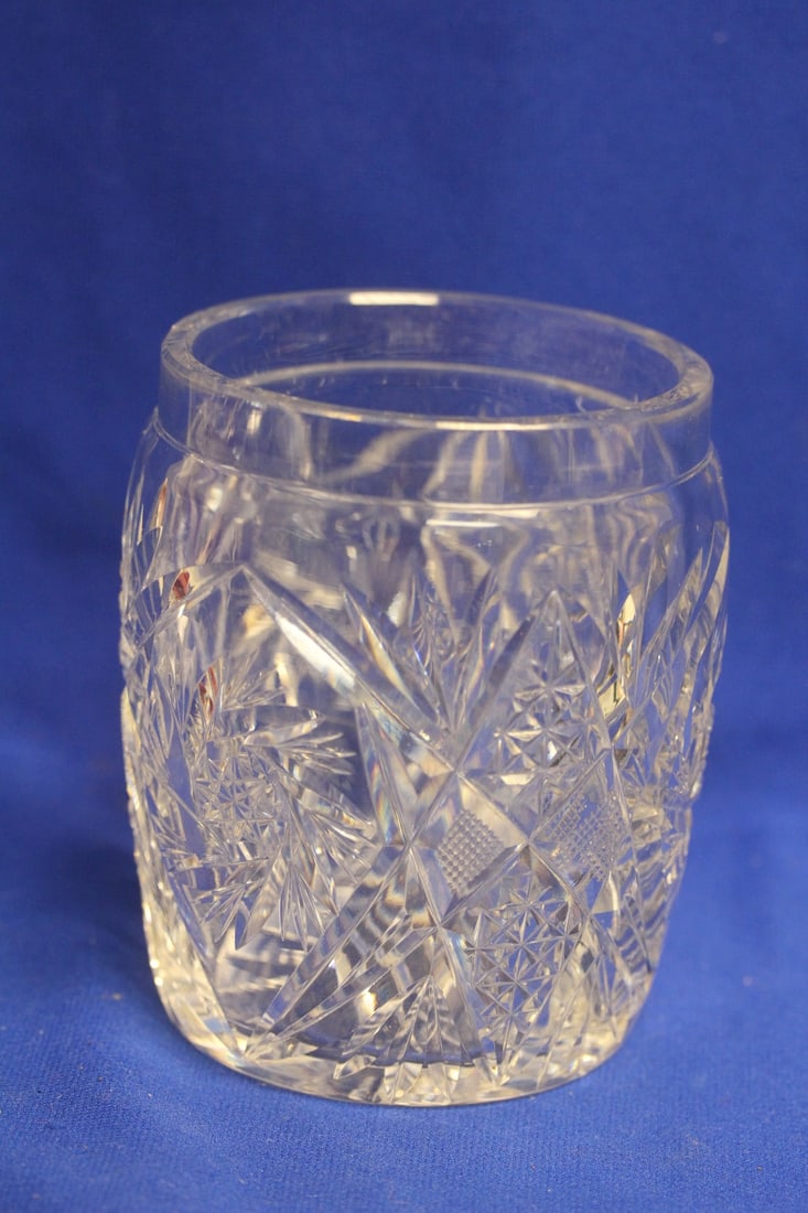 A Cut Glass Jar: 5" tall