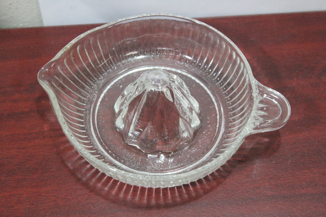 A Glass Juicer: possibly Anchor Hawking - longest diameter= 8 inches