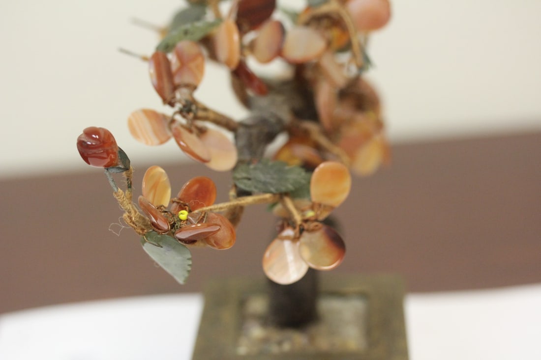 A Jade/Agate/ Brass Tree - 5