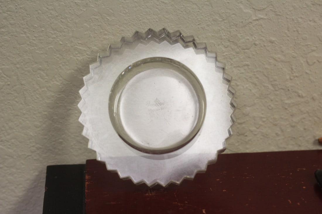 Marked Rosenthal Crystal Ashtray: 4 1/4" in diameter