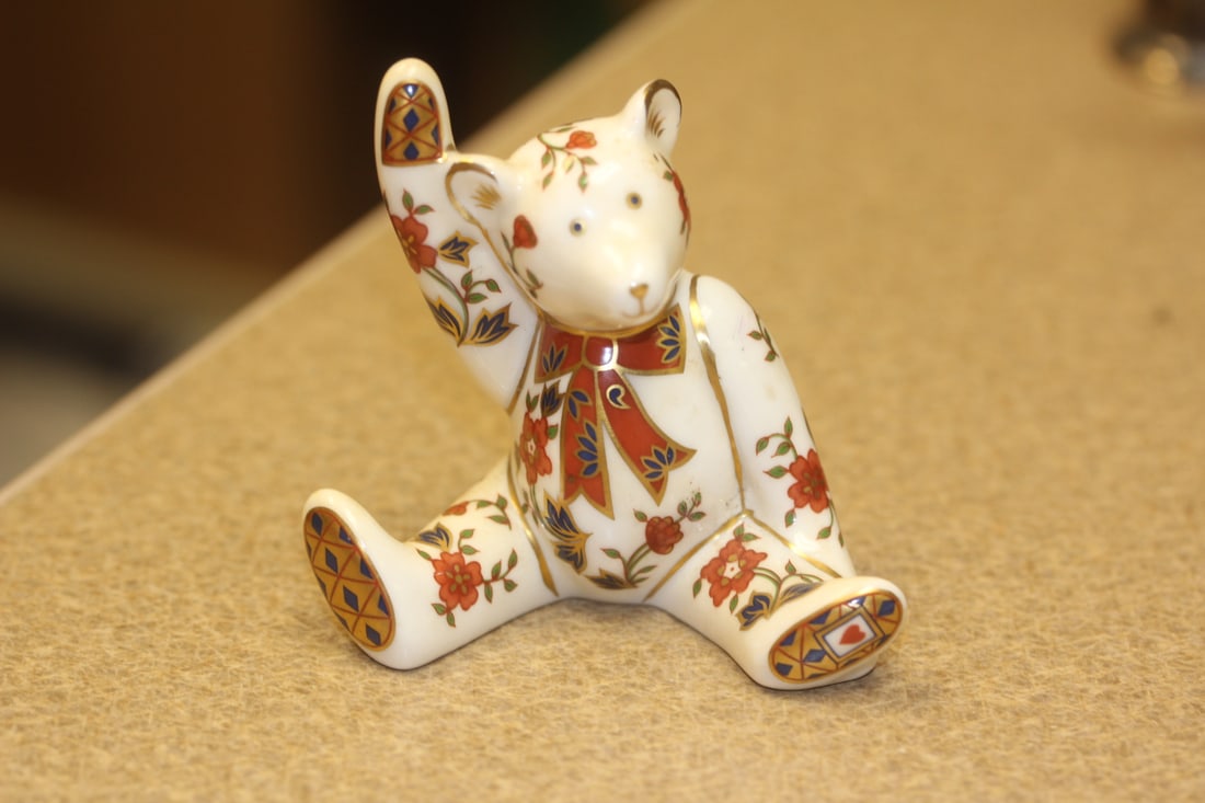 Royal Crown Derby Mini Teddy Bear: 3 inches tall
