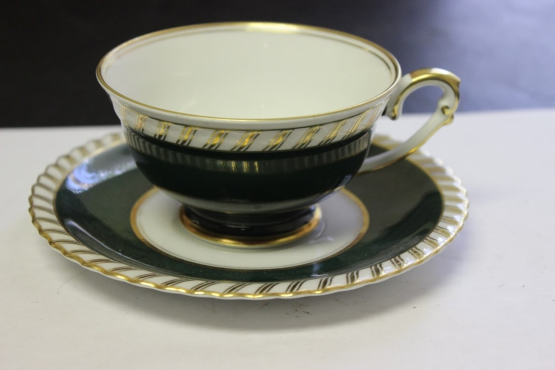Franconia Krautheim Selb Bavaria Cup and Saucer: Forest pattern - cup= 2 1/2 inches tall