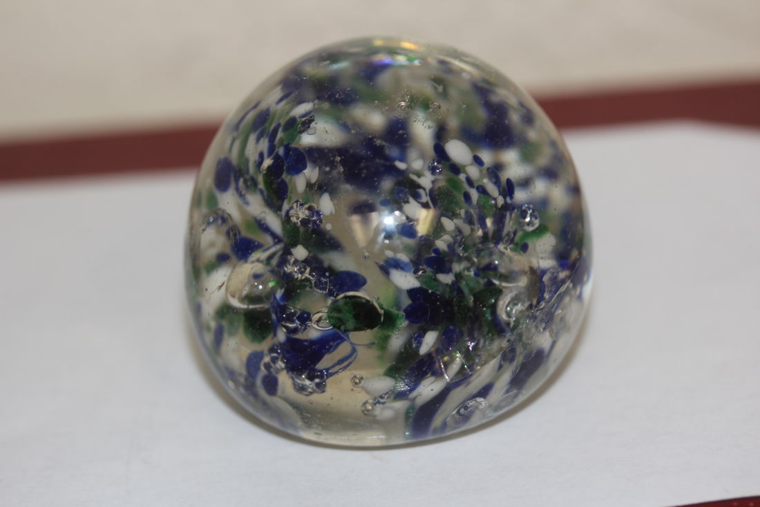 Art Glass Paperweight: please note: bruises - 2 1/8" in diameter