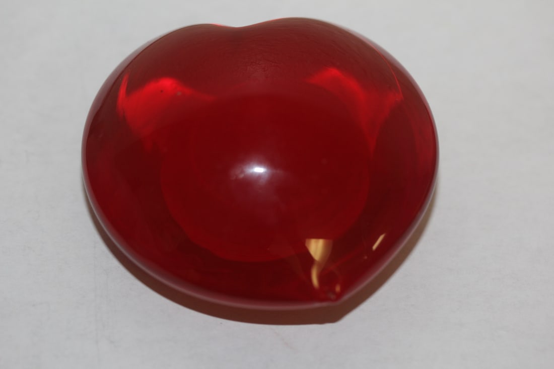 Red Heart Shape Paperweight: 2 1/2" across