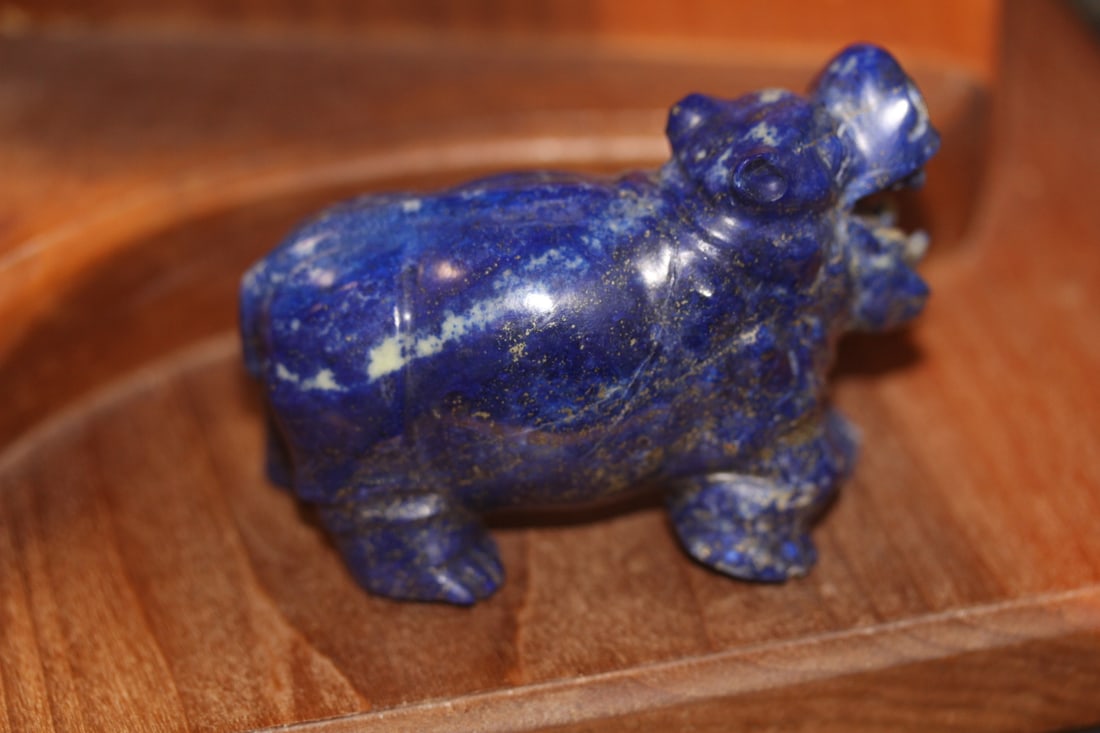 Lapis Lazuli Hippo Figurine - 3