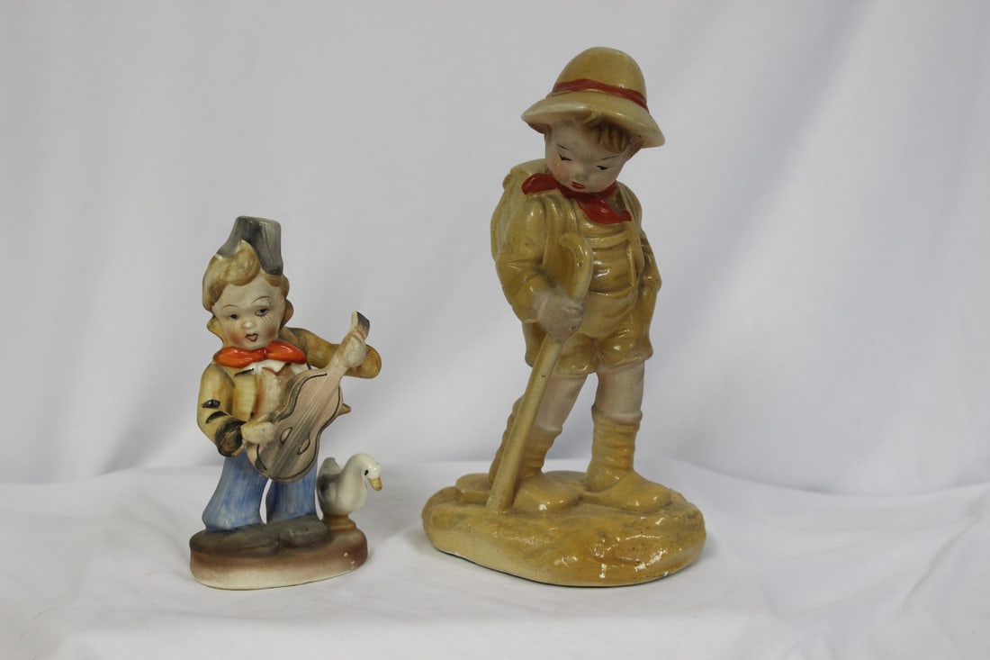 Lot of Two Hummel-like Figurines: please note: both as found - taller= 8 1/2"