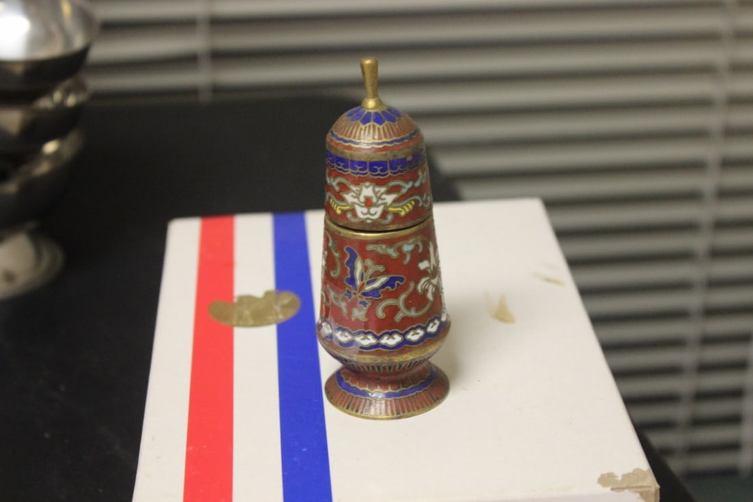An Unusual Chinese Cloisonne Toothpick holder