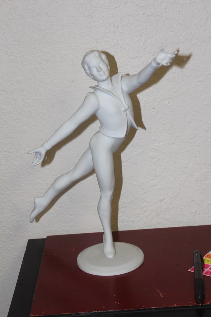 Rare Goebel Bisque Porcelain Dancer Figurine: West German - signed - 12 inches tall