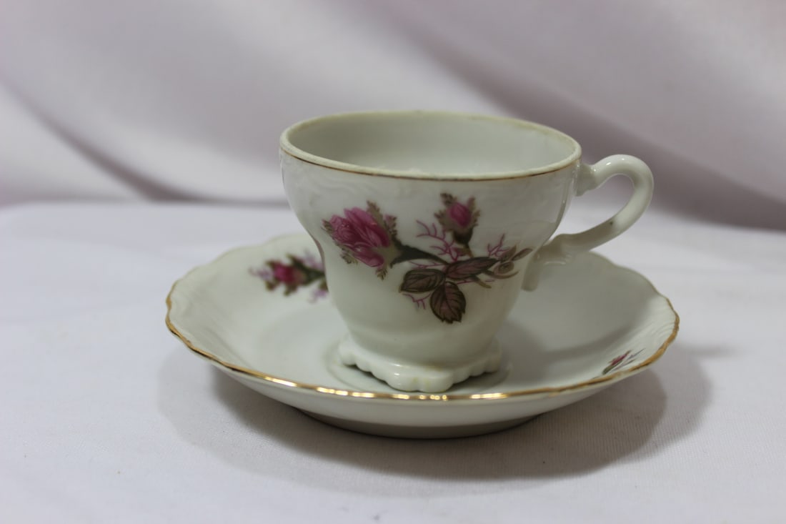 A Vintage Cup and Saucer: cup= 2" tall