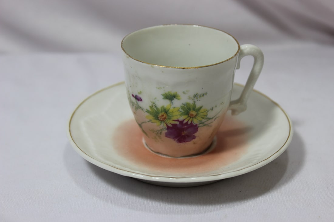 A Vintage Cup and Saucer: cup= 2" tall