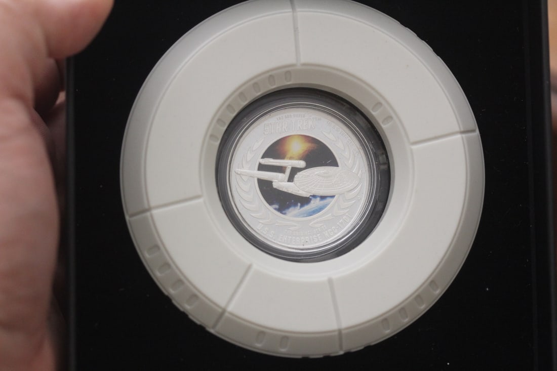Star Trek Colourful One Ounce Silver Coin: with box and COA