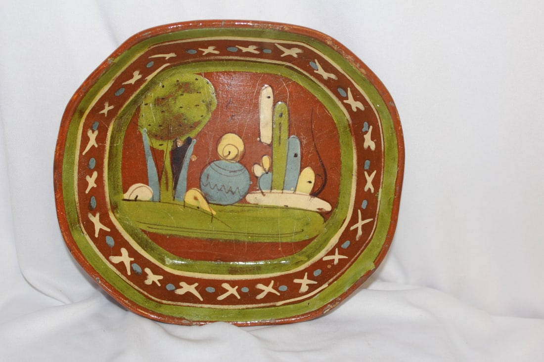 A Vintage/Antique Mexican Bowl: 8 1/8" long