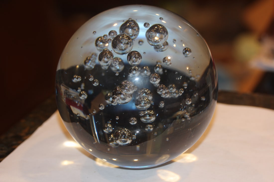 Large Contorl Bubble Paperweight: 5 3/4" in diameter