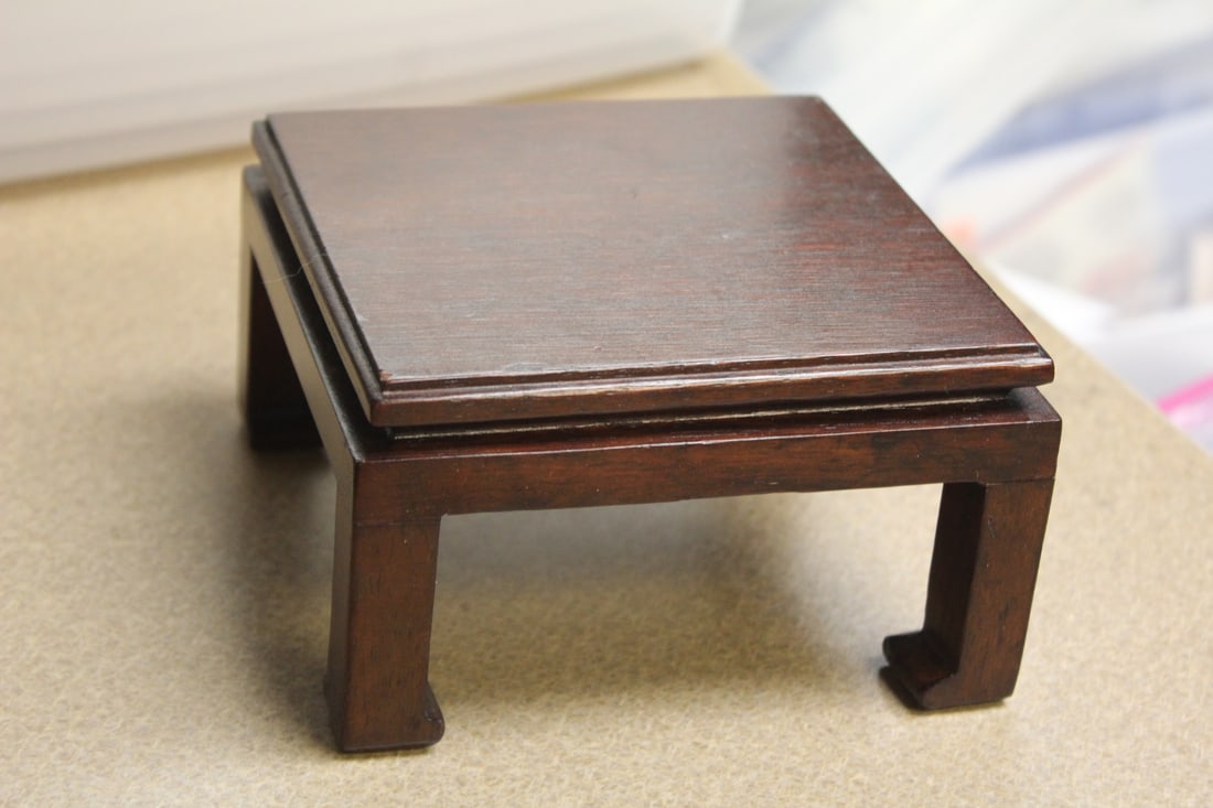 Chinese Wooden Stand: 5" square - footed