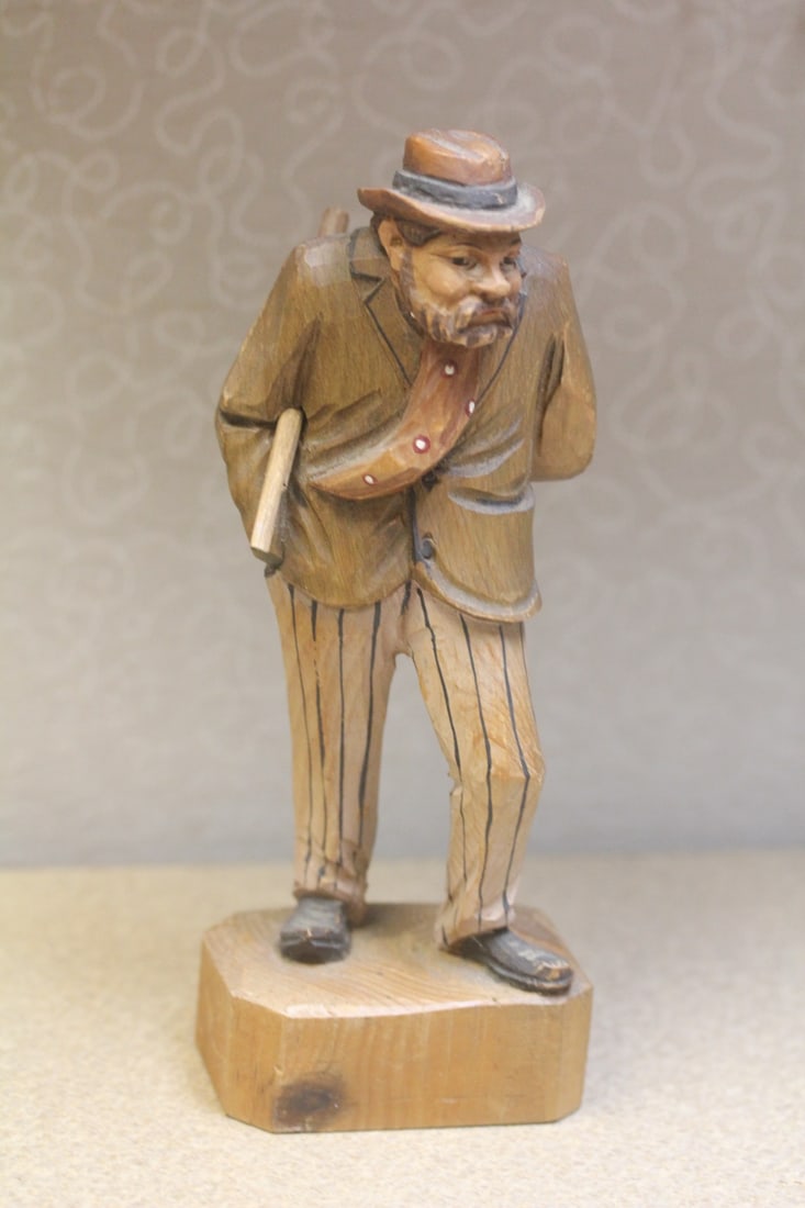 Well Carved Wooden Figurine: most likely German - 7 1/2 inches tall