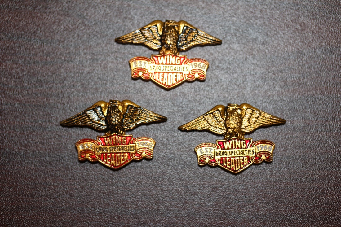 Lot of 3 Wingleader Emblem: possibly related to Harley Davidson? -1 1/2" wide