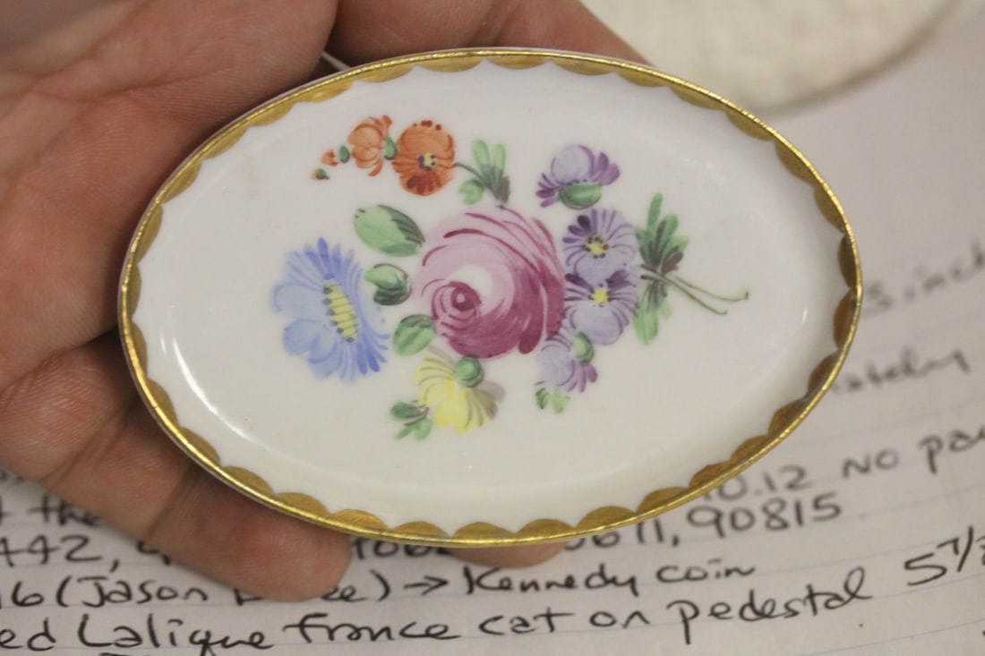 Miniture Dresden Oval Tray: rare - 3 5/8" in diameter