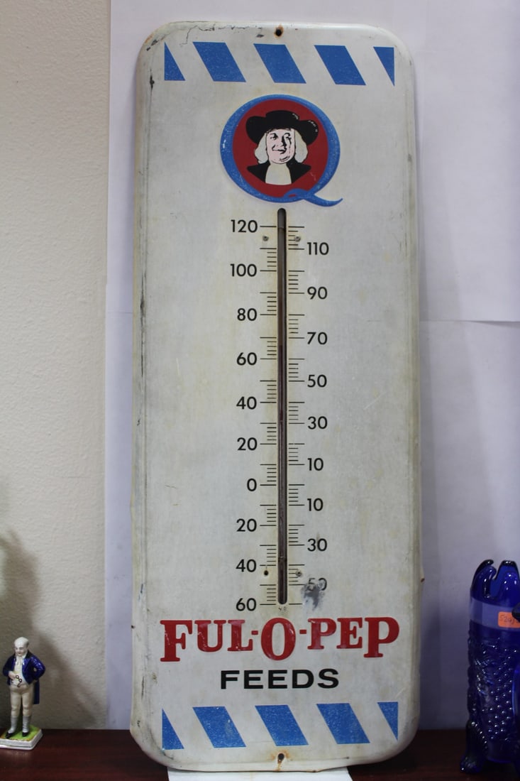 A Rare Quaker Oats Thermometer: 25 3/4" long