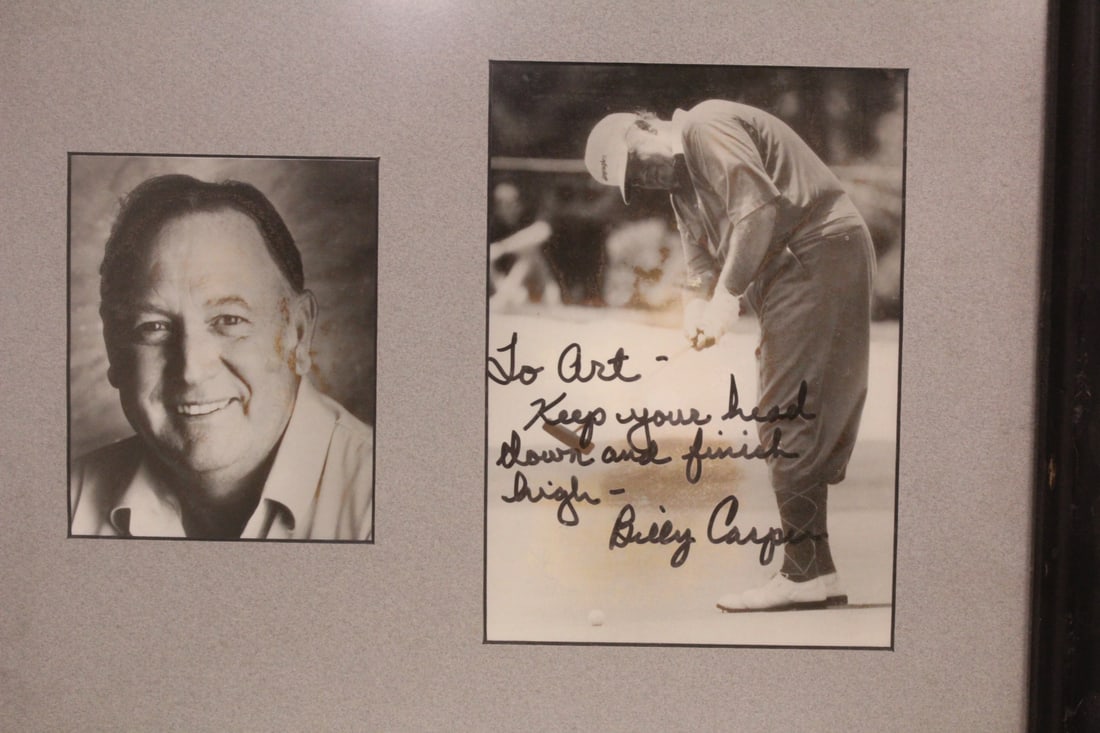 Framed Signed Billy Casper Golfer: overall= 16 1/2" x 13 1/2"