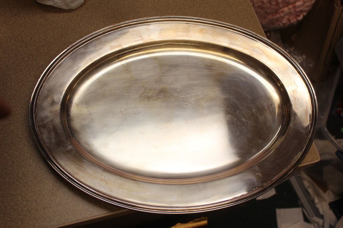 Silverplate Tray: oval shape - 18 1/4" across