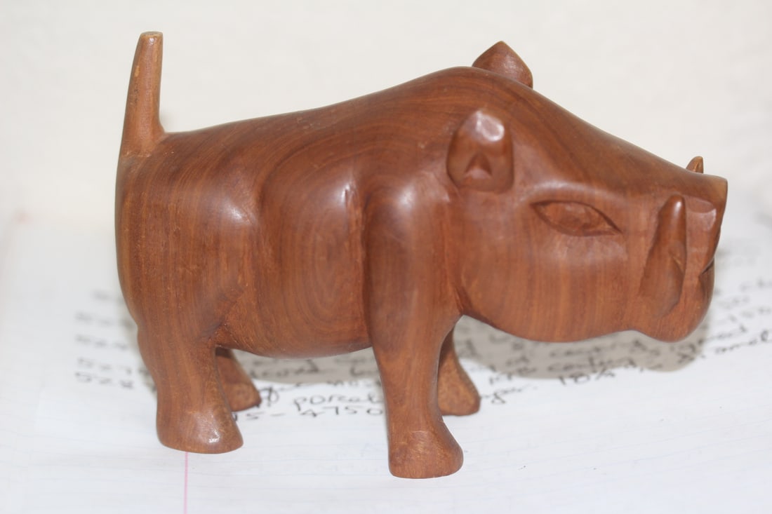 Exotic Wood Boar: 5" across