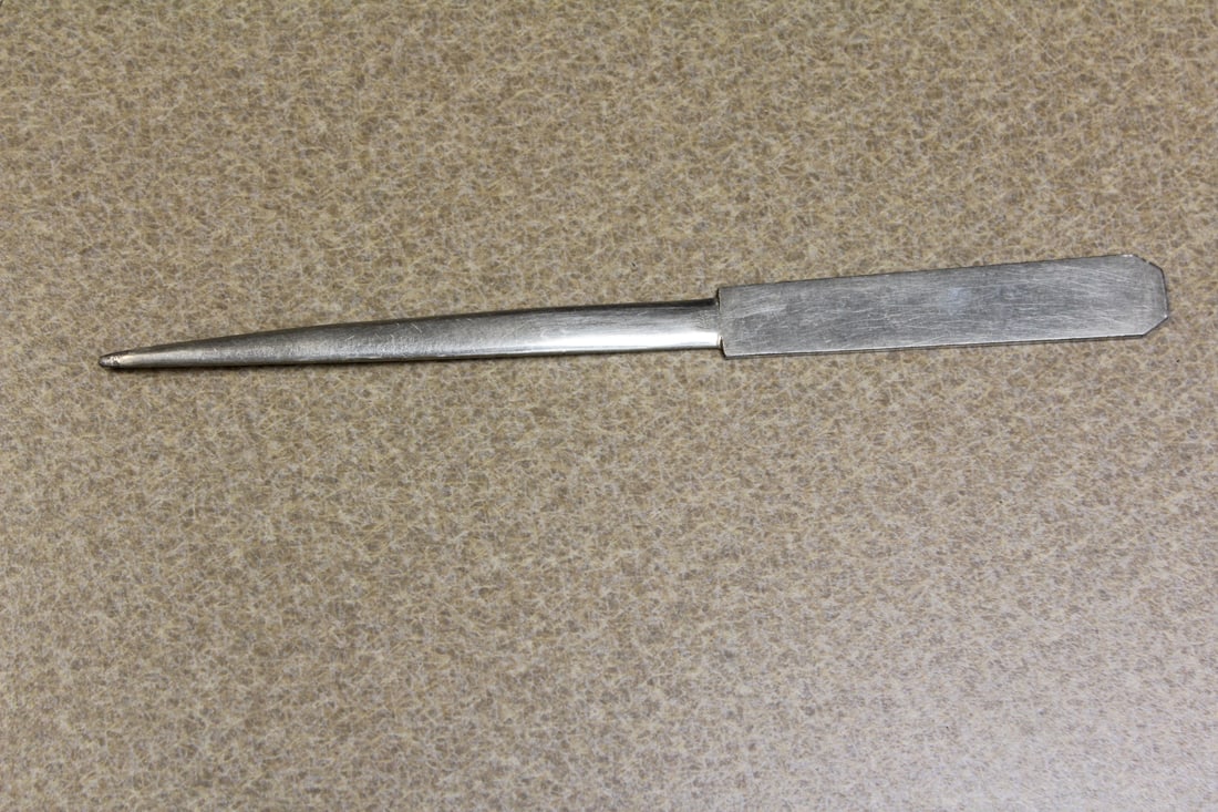 Vintage Metal Letter Opener: makers mark - 7 5/8" long