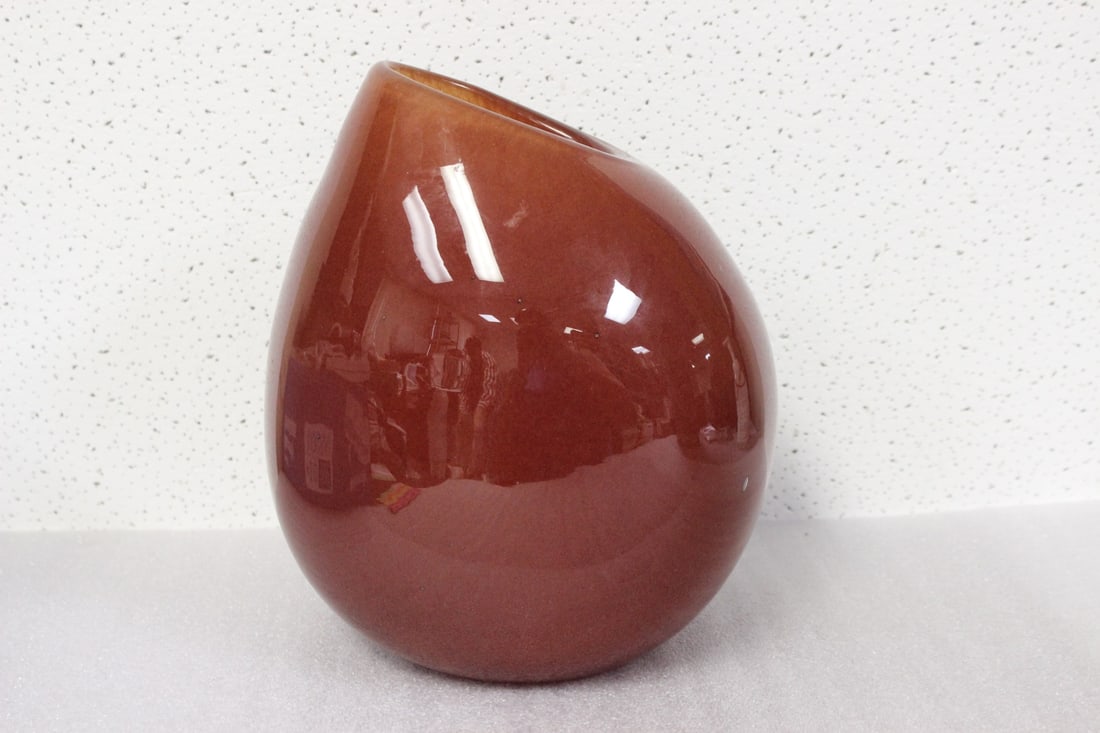 A Signed Henry Dean Art Glass Vase: 9 1/2" tall