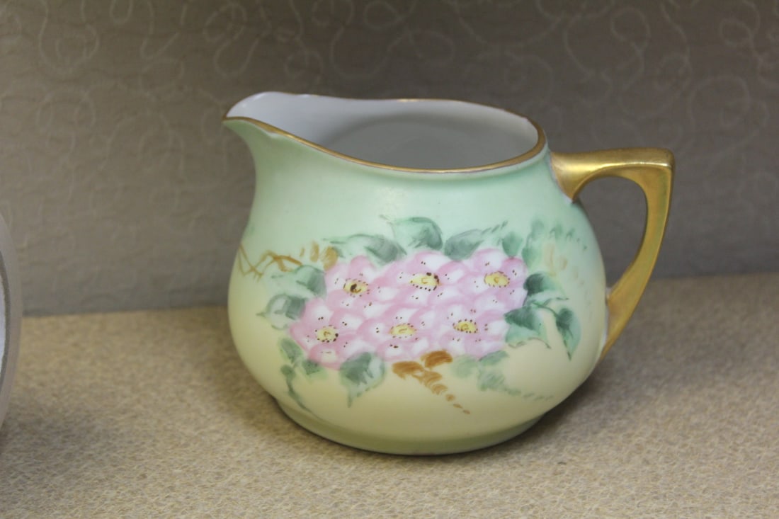 Epiag Czechoslovakia Creamer: hand painted - 4 3/4" across