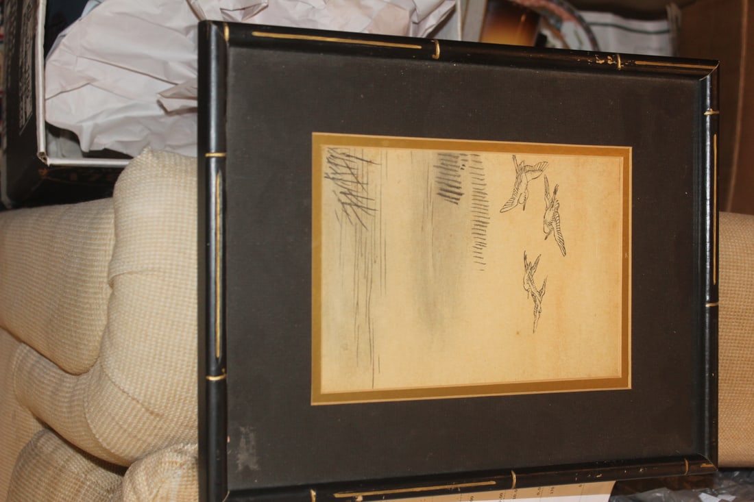 Framed Japanese Painting: 13 3/4" x 10 7/8"