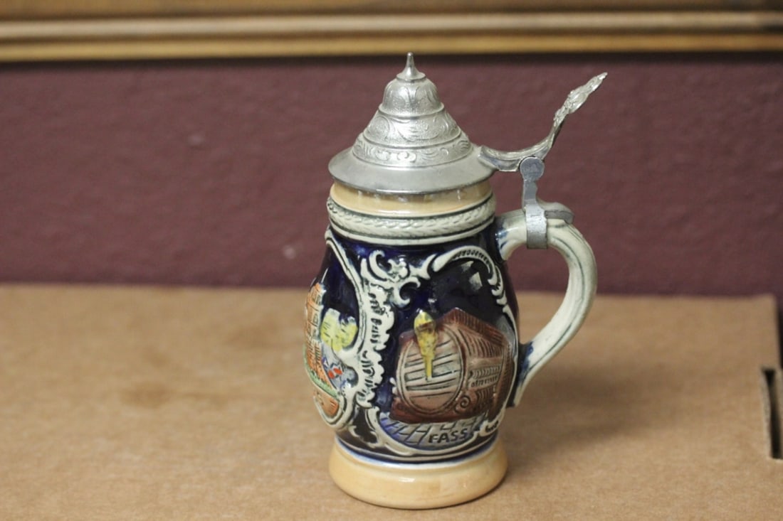 A German Stein: approximately 6 inches tall