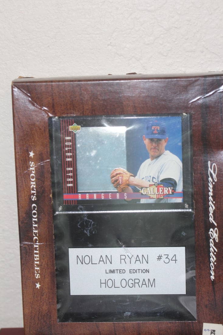 Nolan Ryan Hologram Plaque: limited edition - overall= 8" x 6"