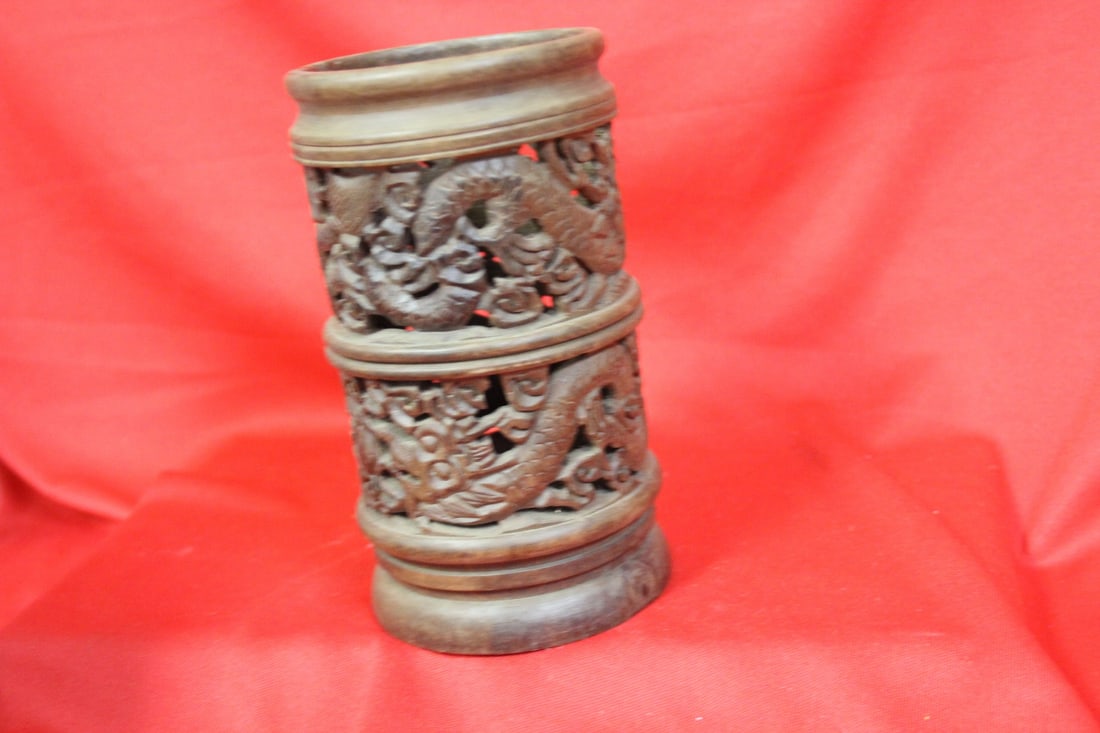 A Dragon Bamboo Brush Pot - 2
