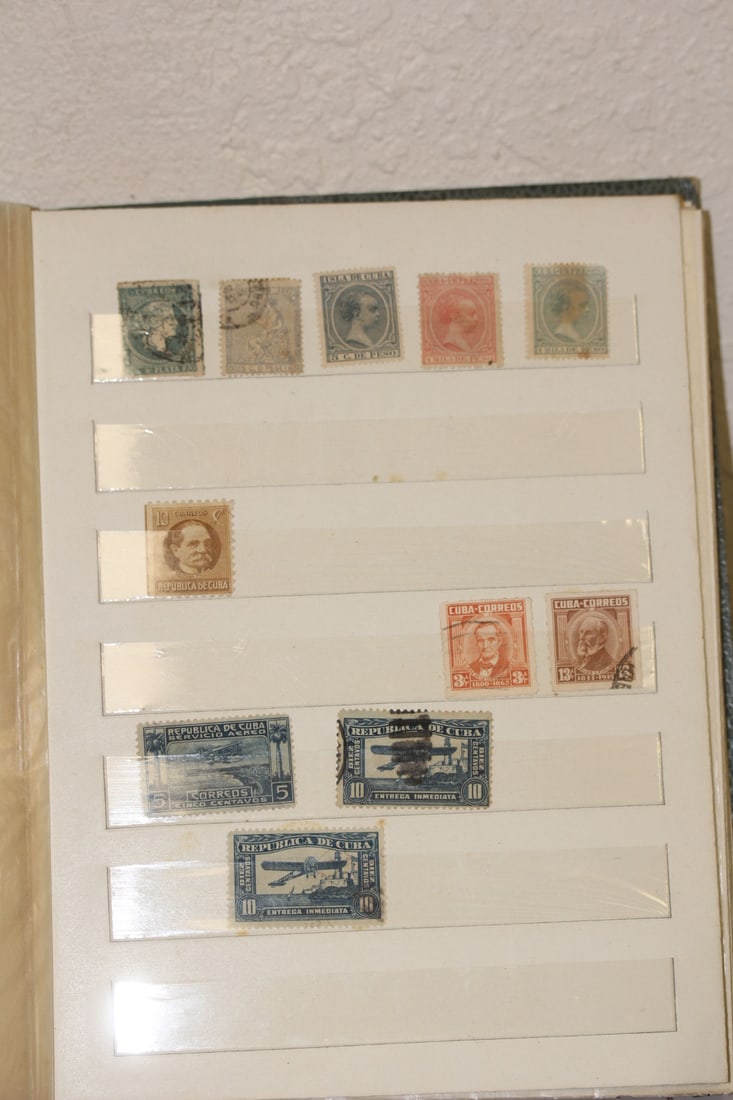 Cuba Stamp Album: mostly empty, only a few stamps