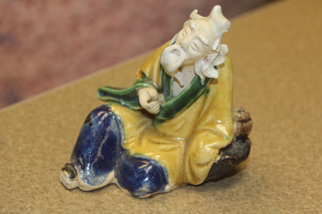Vintage Chinese Mudman: marked "China" - please note: ;osses by the ear as shown - 3 3/8" across