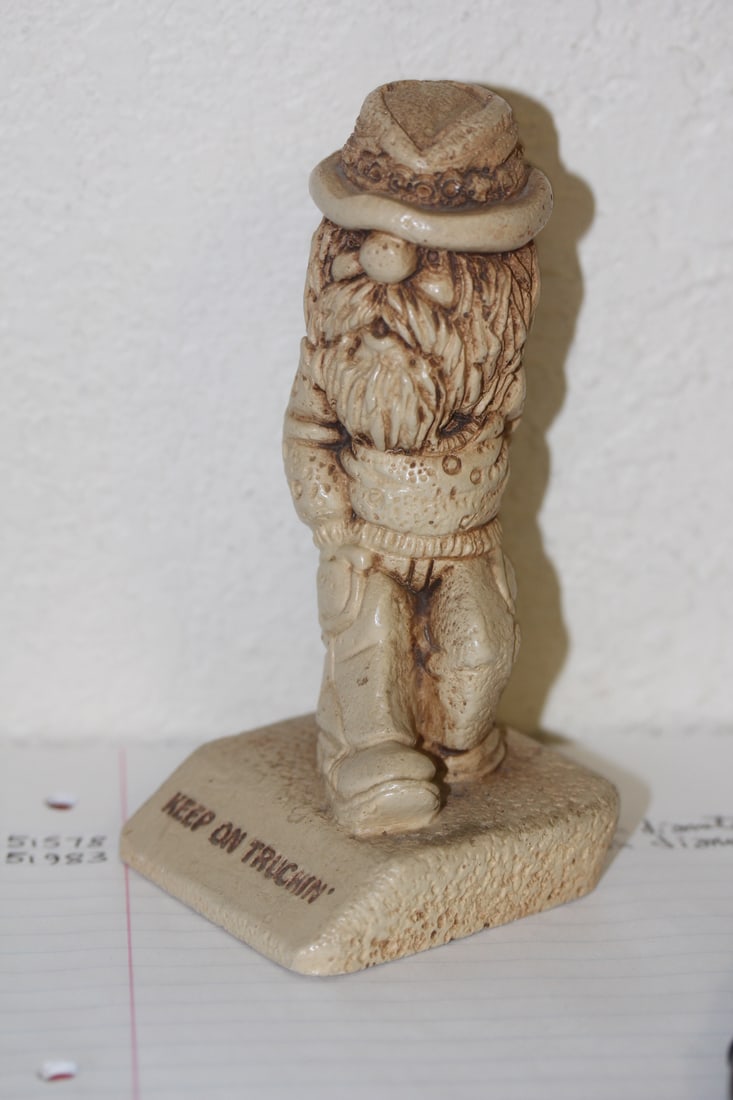 "Keep on Trucking" Resin Figurine: 1970's - 5 5/8" tall